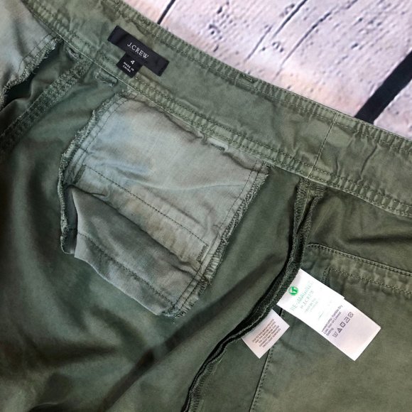 J Crew Chino Skirt GreenTie-Belt Button Front Midi Size 4 - Picture 6 of 10